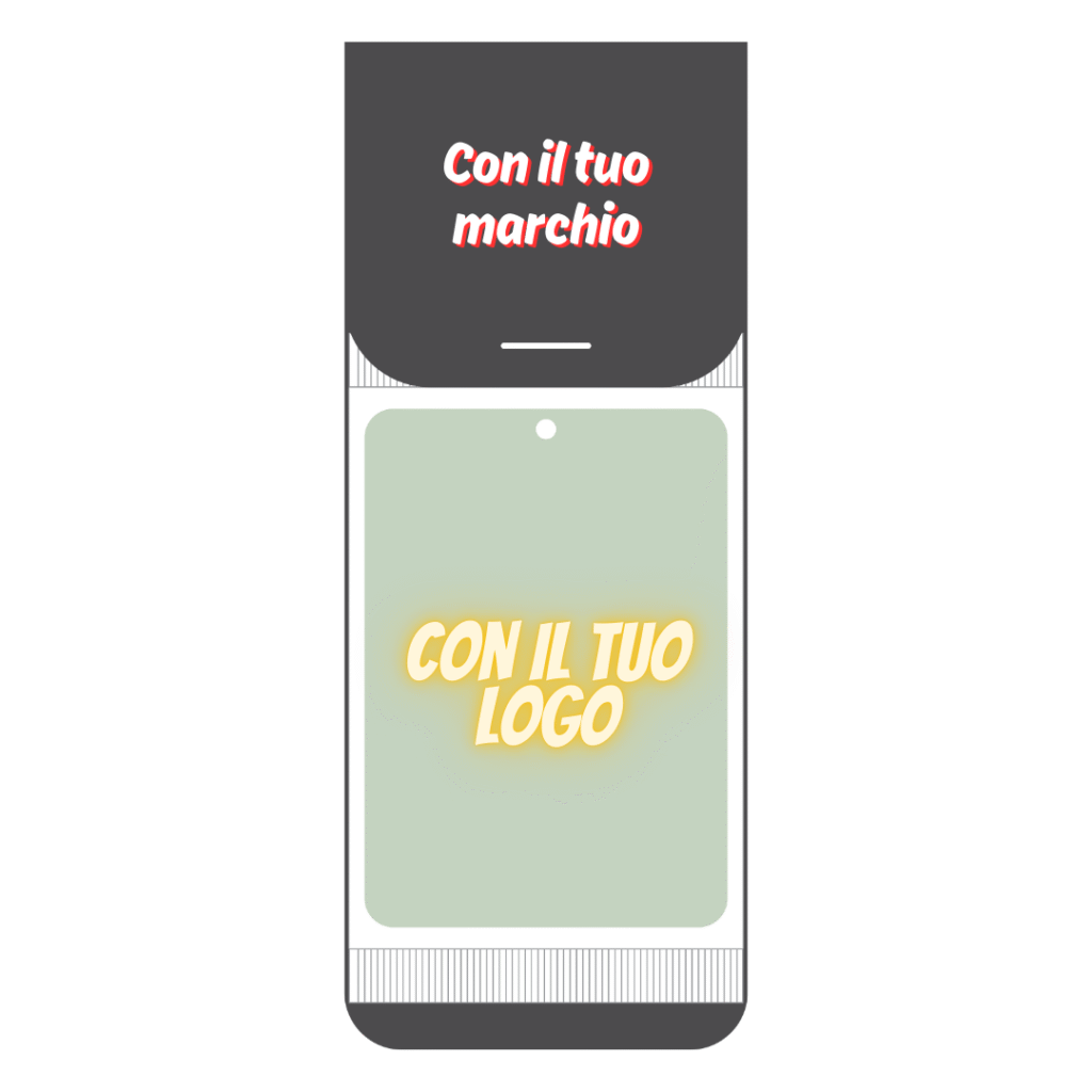 Profumatore per auto personalizzabile con confezione in cartone carta