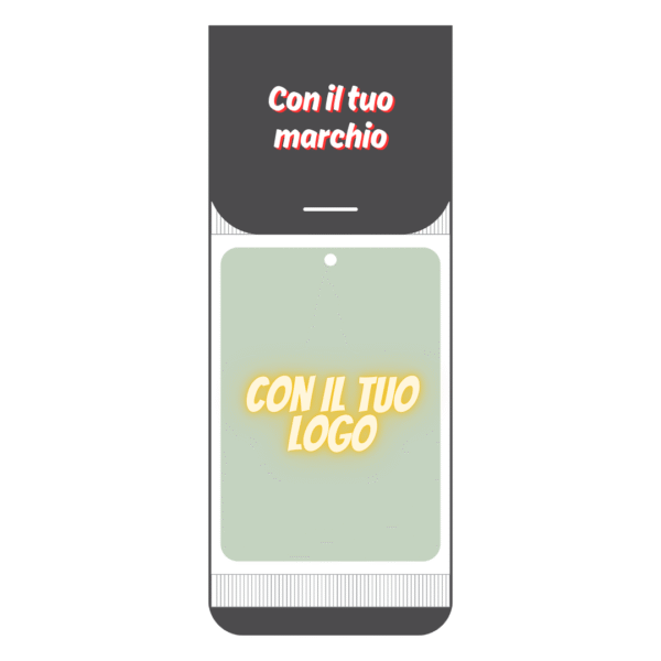 Profumatore per auto personalizzabile con confezione in cartone carta